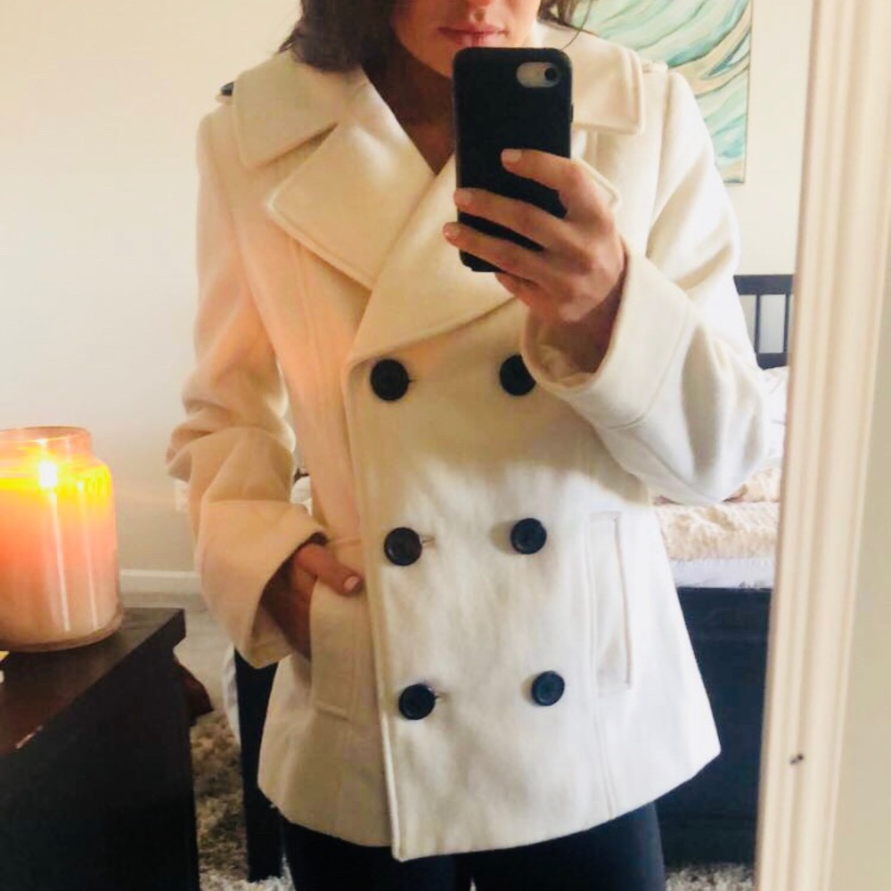 White pea coat!